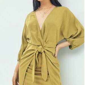 Anthropologie Puff-Sleeve Wrap Mini Dress Size 10